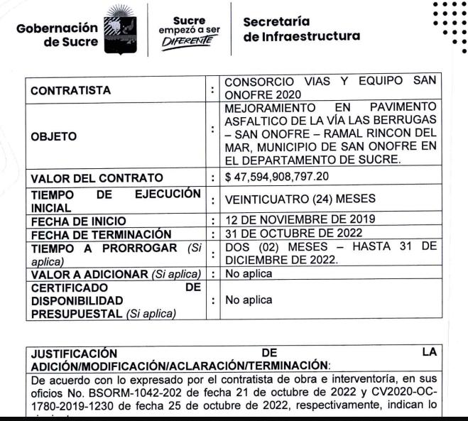 Facsímil del contrato investigado en Sucre.