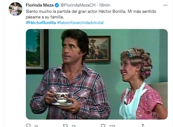 Doña Florinda con Héctor Bonilla en un capítulo de El Chavo del 8.