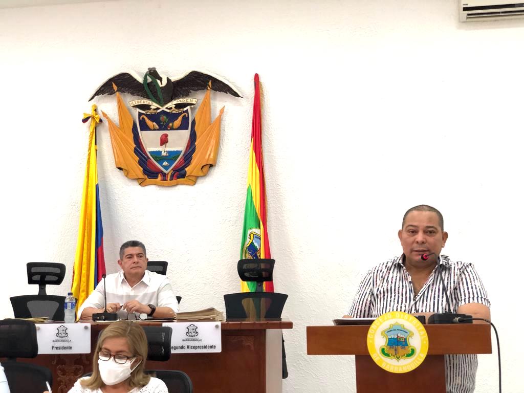 Sesión del Concejo de Barranquilla presidida por Juan Carlos Ospino.