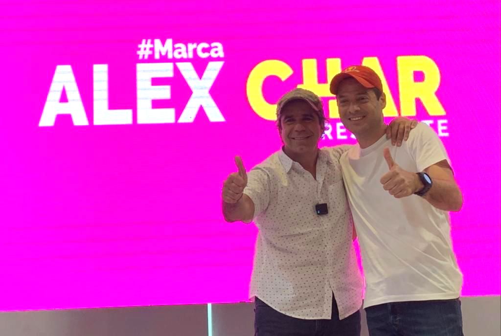 El precandidato Alex Char y el Senador Mauricio Gómez.
