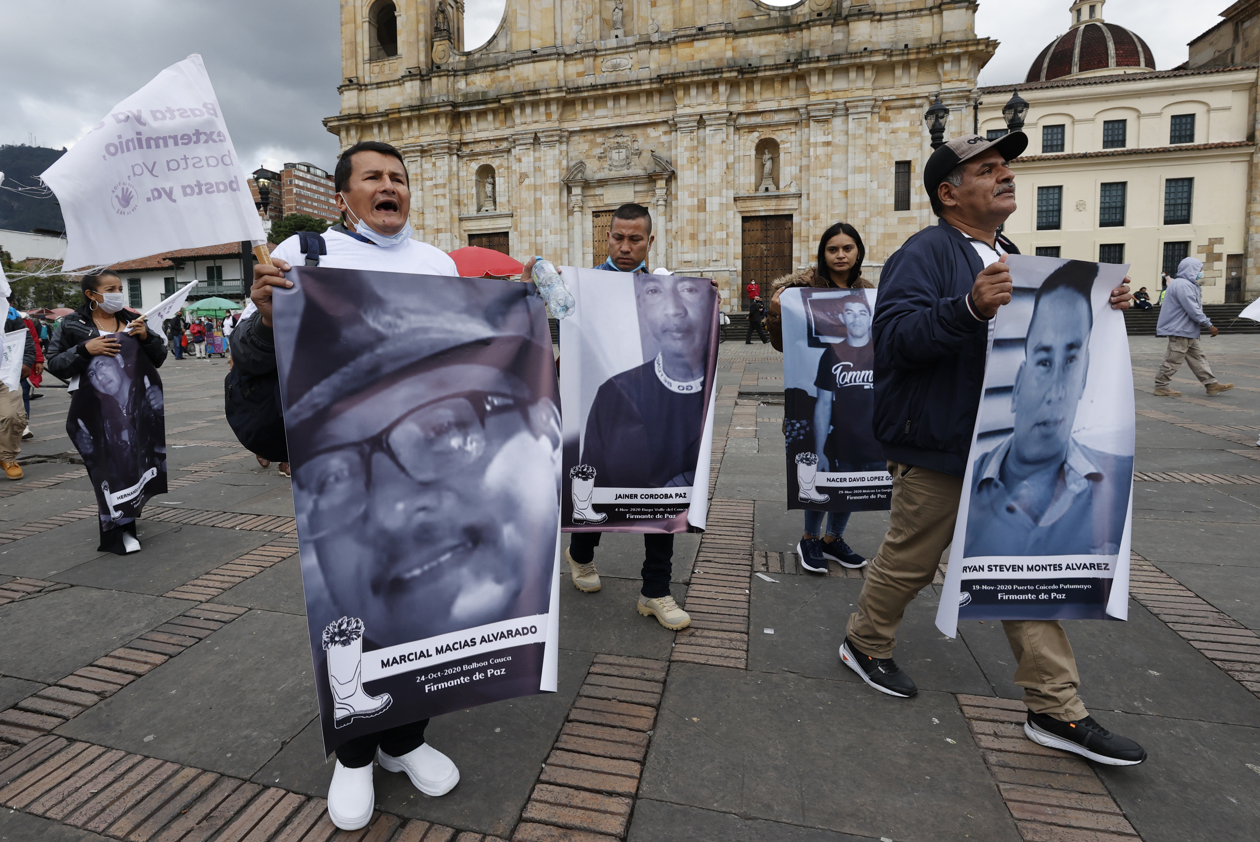 Imagen de la protesta en Bogotá.