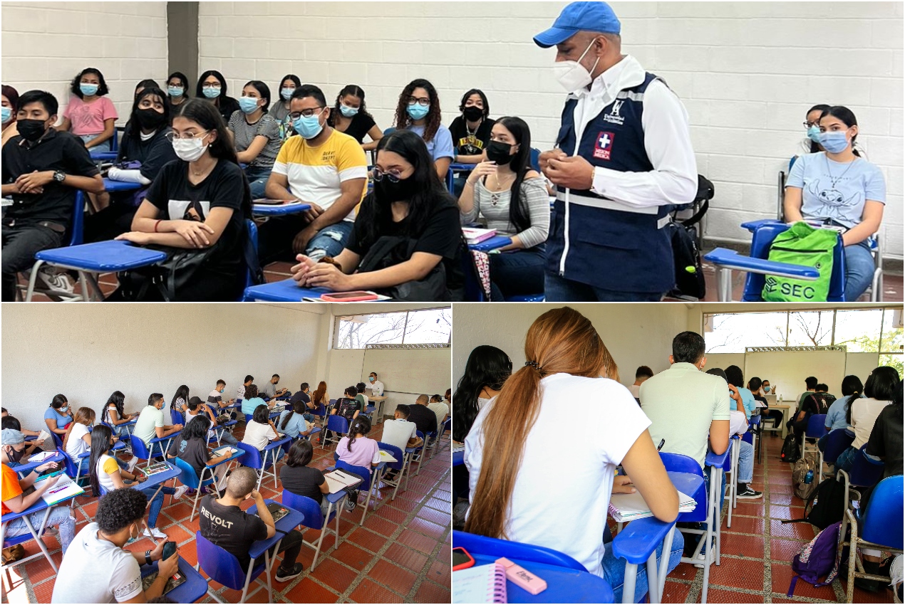 Vicerrector de Bienestar Álvaro González Aguilar entregó información a estudiantes.