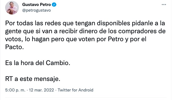 El trinio de Gustavo Petro.