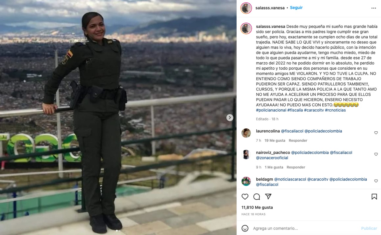 Dayanis Vanessa De las Salas Saltarín escribió este mensaje en su cuenta de Instagram.
