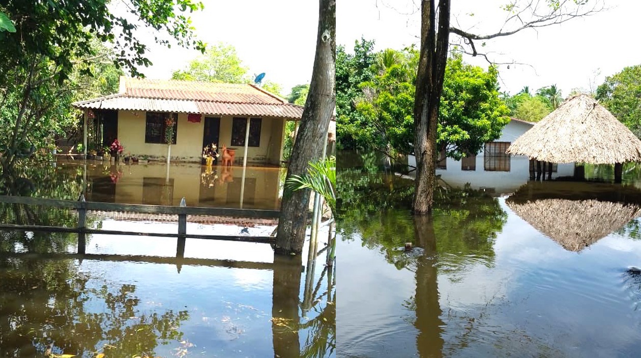 Viviendas inundadas en San Benito Abad.