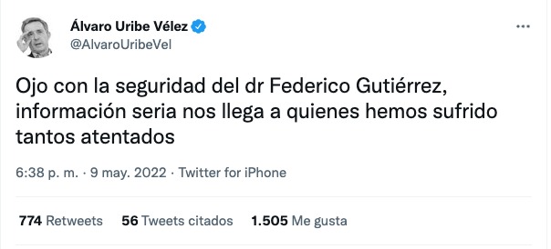 Trino del expresidente Álvaro Uribe Vélez