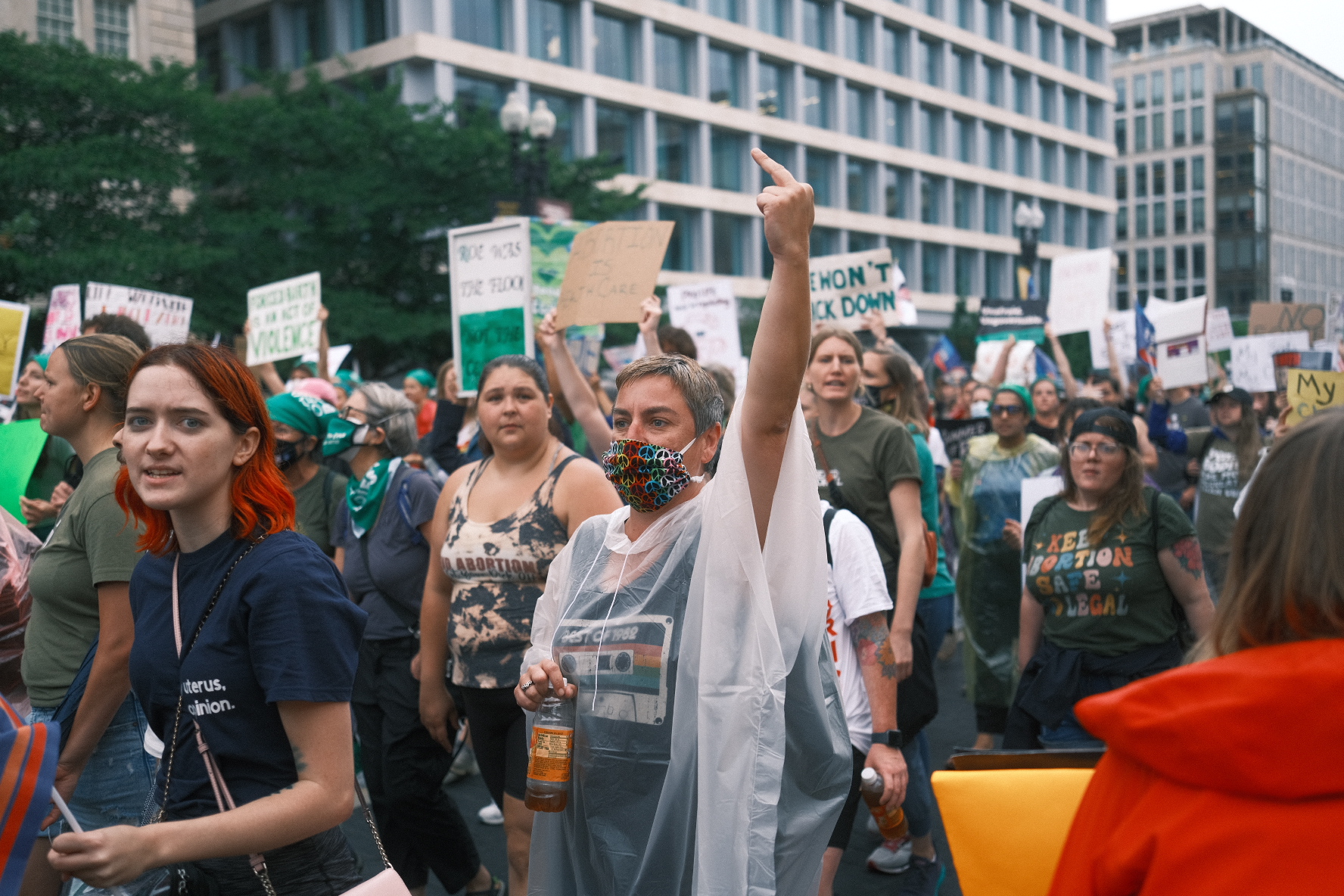 Manifestantes a favor del aborto participan en una marcha de mujeres frente a la Casa Blanca, en Estados Unidos.