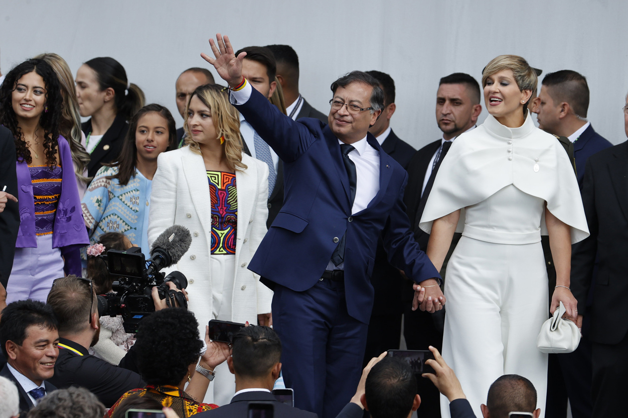 El presidente de Colombia, Gustavo Petro, y su esposa Verónica Alcocer.