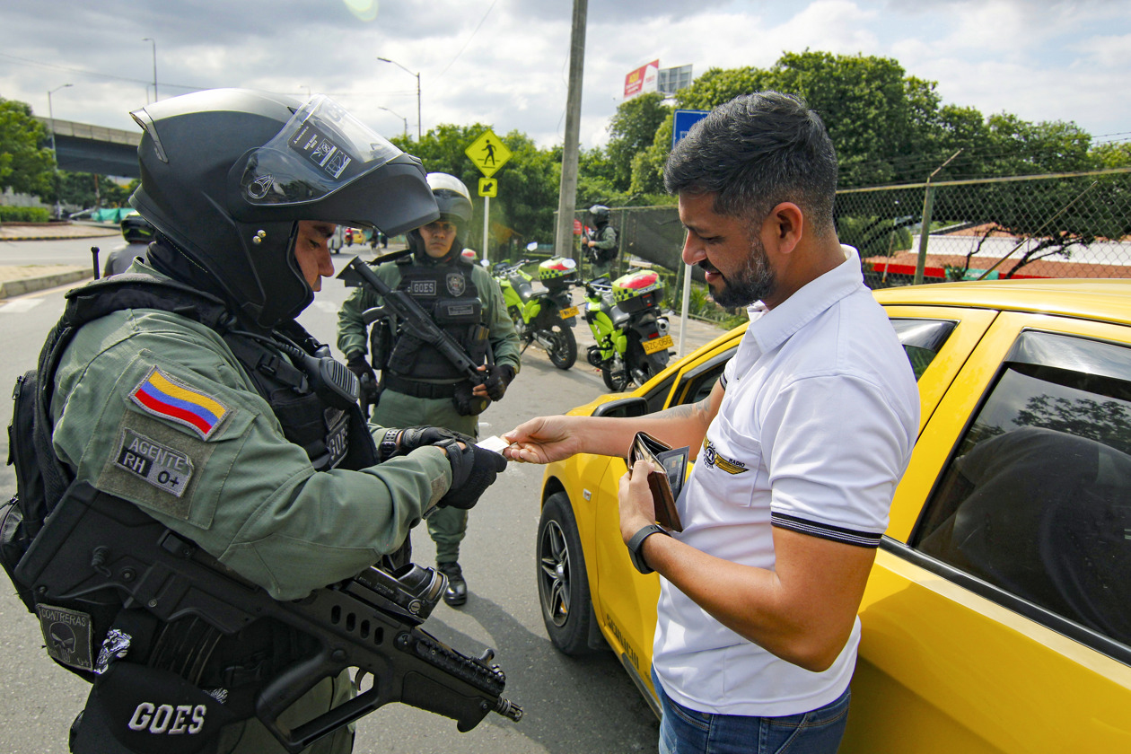 Controles de la Policía en Cúcuta.