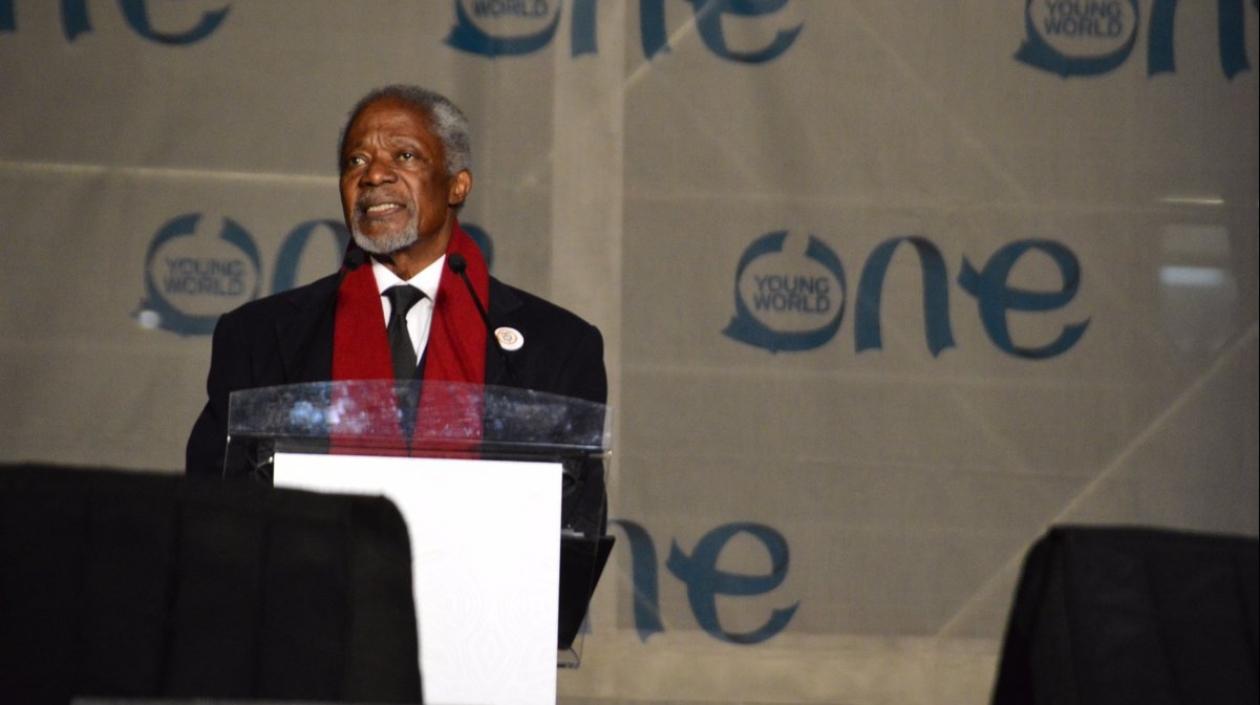 Kofi Annan, durante su intervención en el evento.