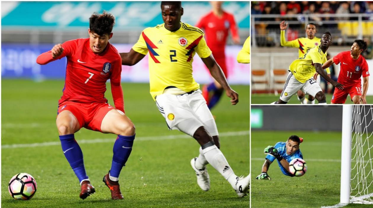 Partido amistoso celebrado entre Corea del Sur y Colombia en el Estadio de la Copa del Mundo de Suwon.