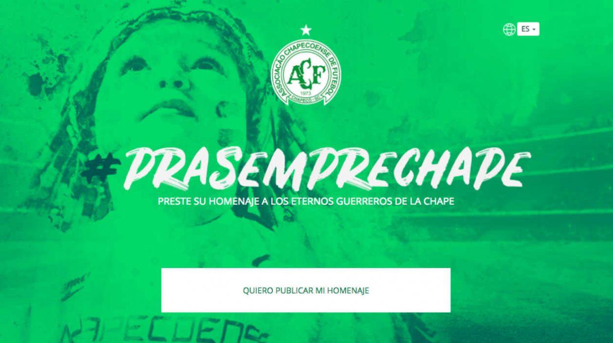 Nuevo portal web del Chapecoense. 