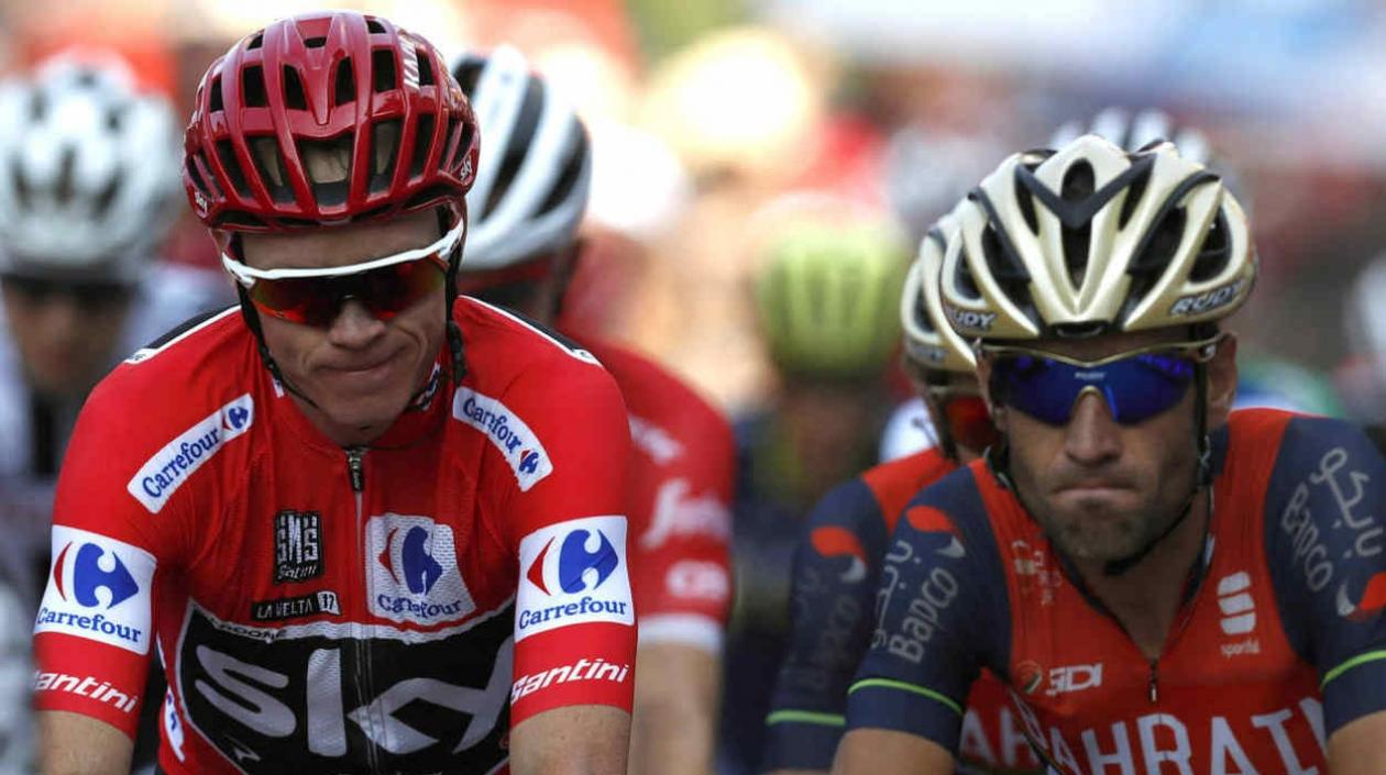 Froome y Nibali durante la Vuelta a España 2017. 