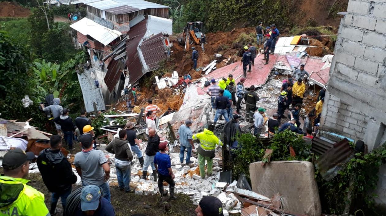 Los deslizamientos fueron en la zona urbana de Marquetalia, Caldas.