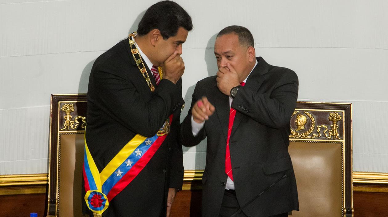 El presidente de Venezuela, Nicolás Maduro y el vicepresidente del Partido Socialista Unido de Venezuela (Psuv), Diosdado Cabello