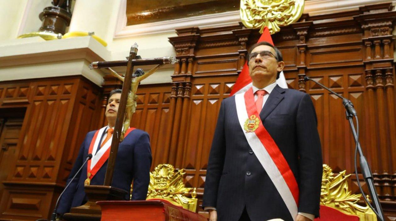 Martín Vizcarra, en el juramento como nuevo presidente Perú.