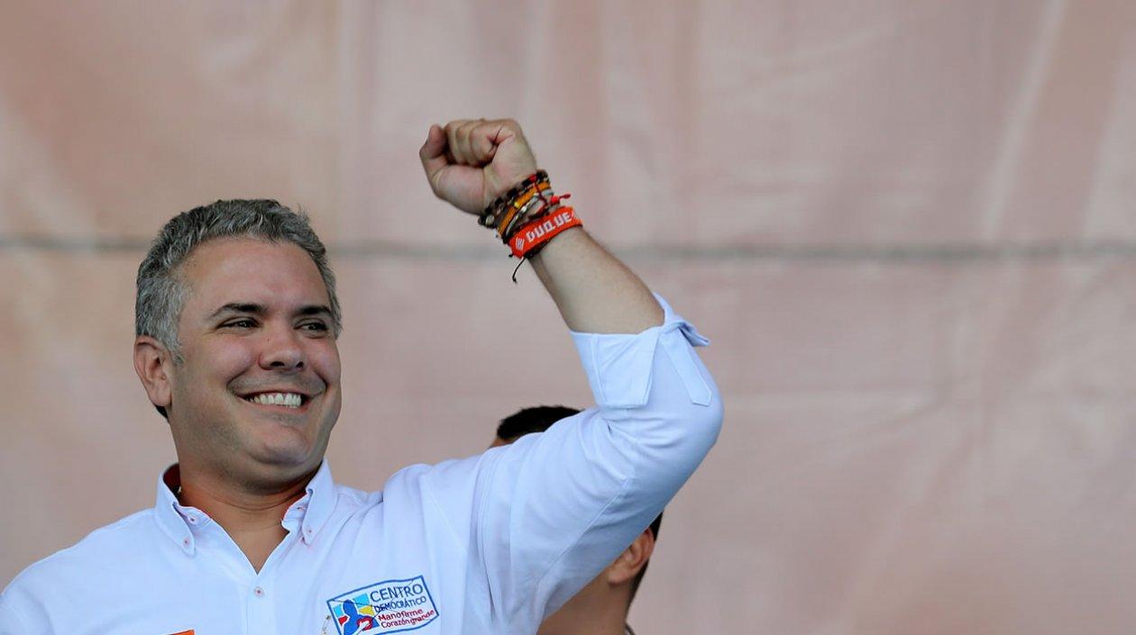 El candidato presidencial colombiano del partido Centro Democrático, Iván Duque