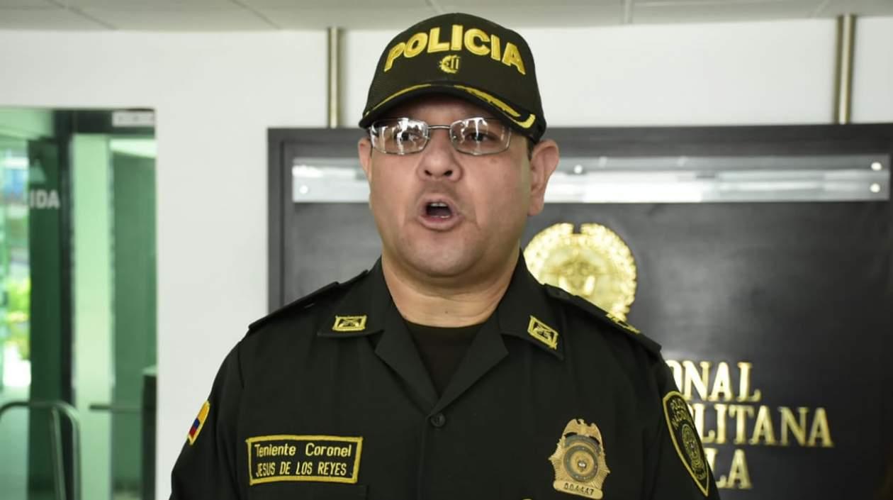 El teniente coronel Jesús De Los Reyes, comandante operativo encargado de la Policía Metropolitana