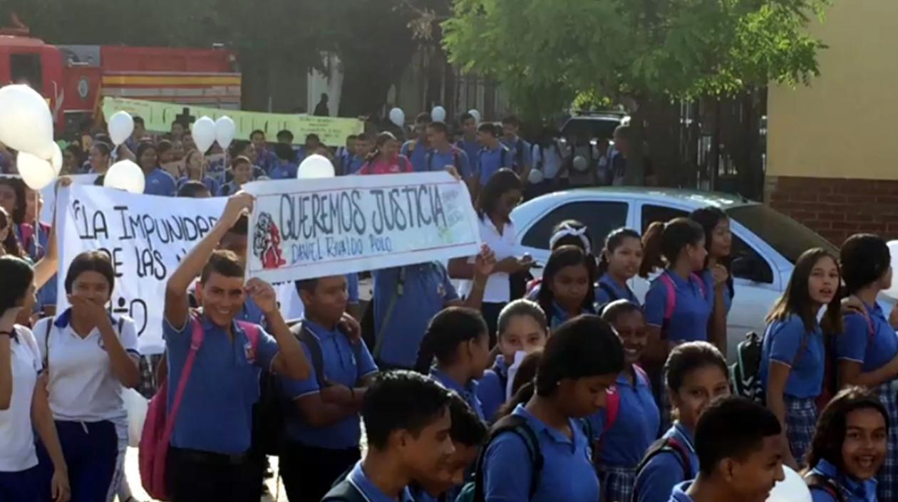 Protesta en el municipio de Baranoa. 