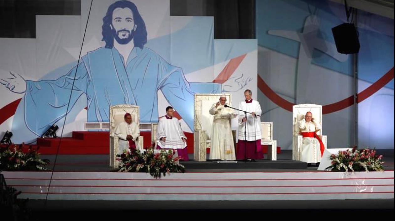 El Papa Francisco liderando la vigilia este sábado en Panamá.