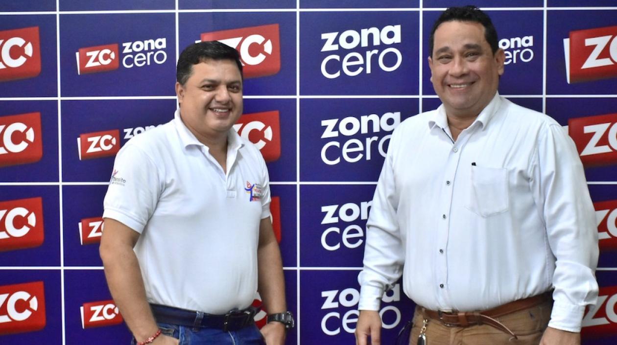 Federico Pérez y Luis Fuentes, durante su visita a Zona Cero.