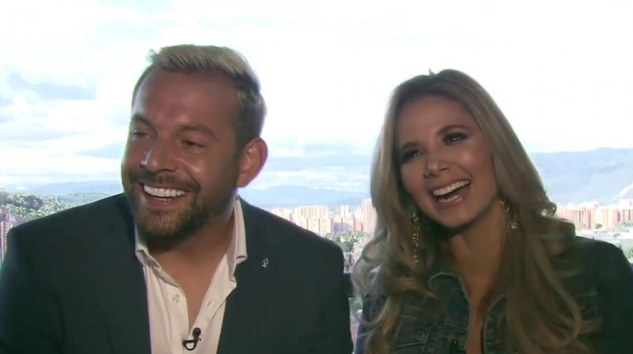 El futbolista Matías Mier y la presentadora Melissa Martínez.