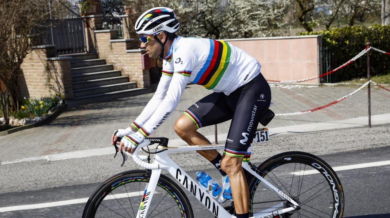 Alejandro Valverde, ciclista del Movistar y campeón del mundo. 