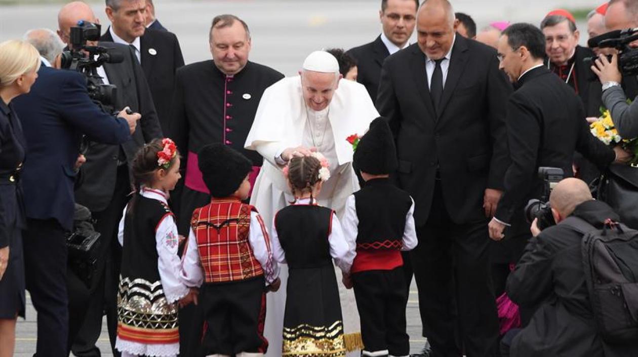 El Papa Francisco a su llegada a Bulgaria.