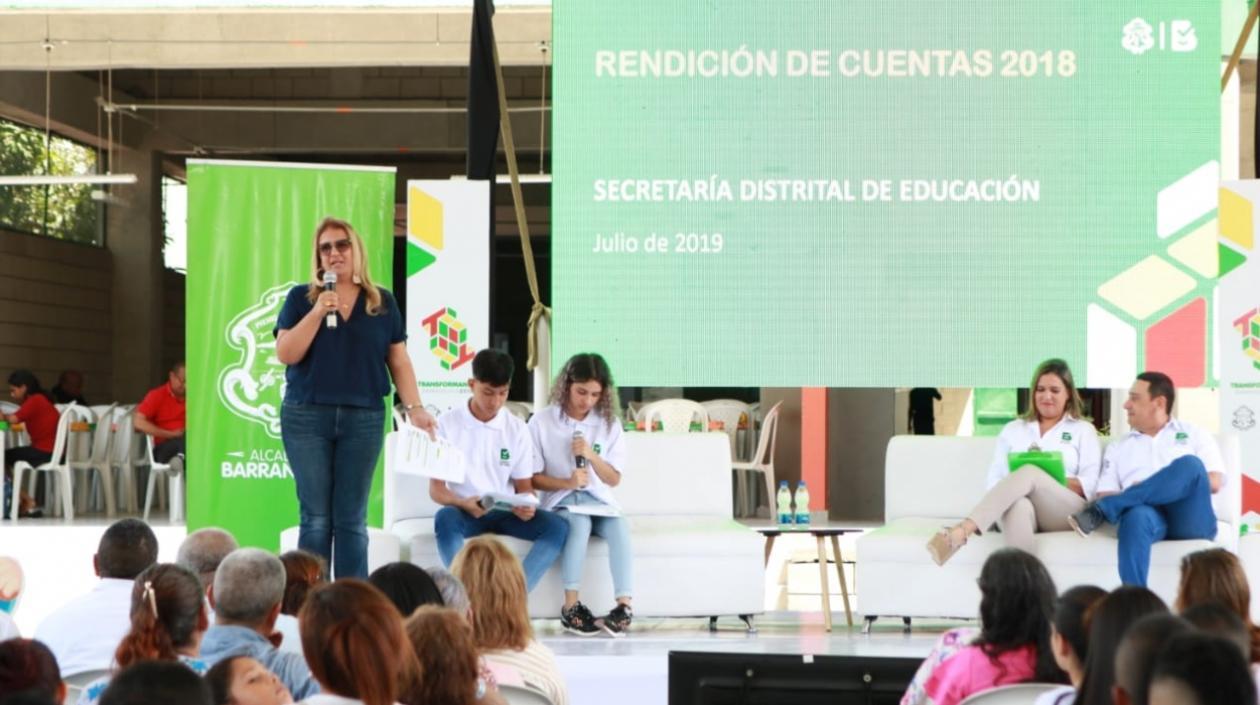 La secretaria distrital de Educación, Bibiana Rincón.