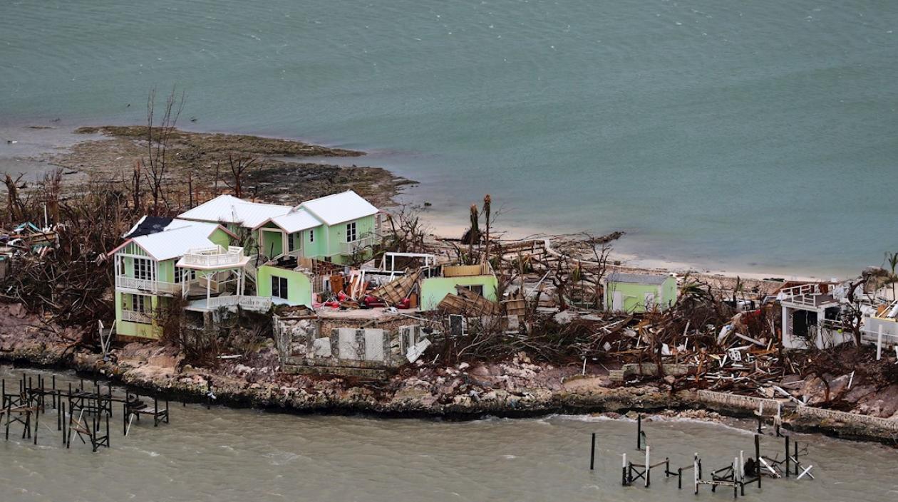 Lugar afectado en las Bahamas con el paso del Huracán Dorian.