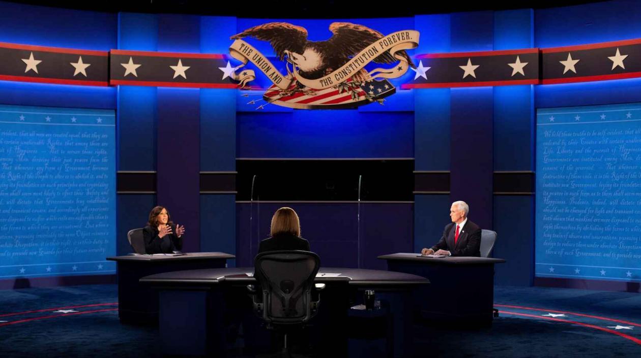 Debate de candidatos a la Vicepresidencia de EE.UU, Kamala Harris, izquierda, y Mike Pence, actual vicepresidente. 