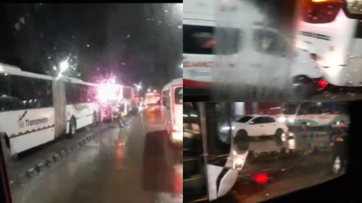 Aspecto del accidente ocurrido en la noche del martes en la Troncal Murillo. 