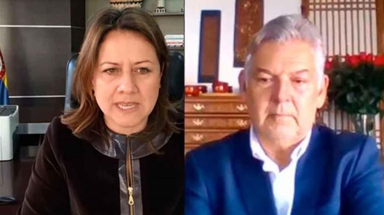 Ministra de Comercio, Maria Ximena Lombana, y presidente de Fenalco, Jaime Cabal