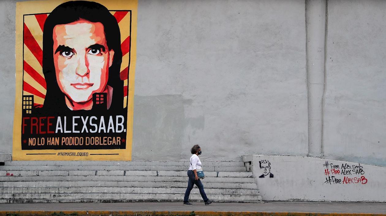 Mural de Alex Saab en Caracas.
