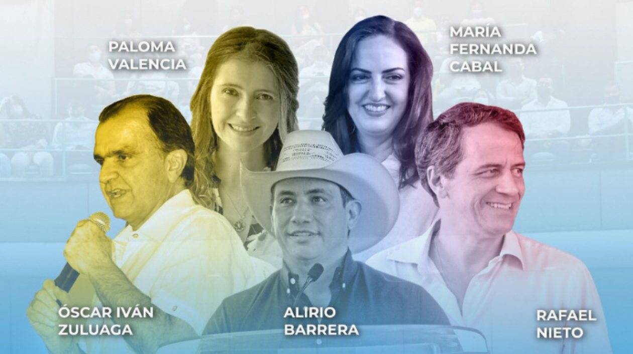 Los 5 precandidatos de Centro Democrático.