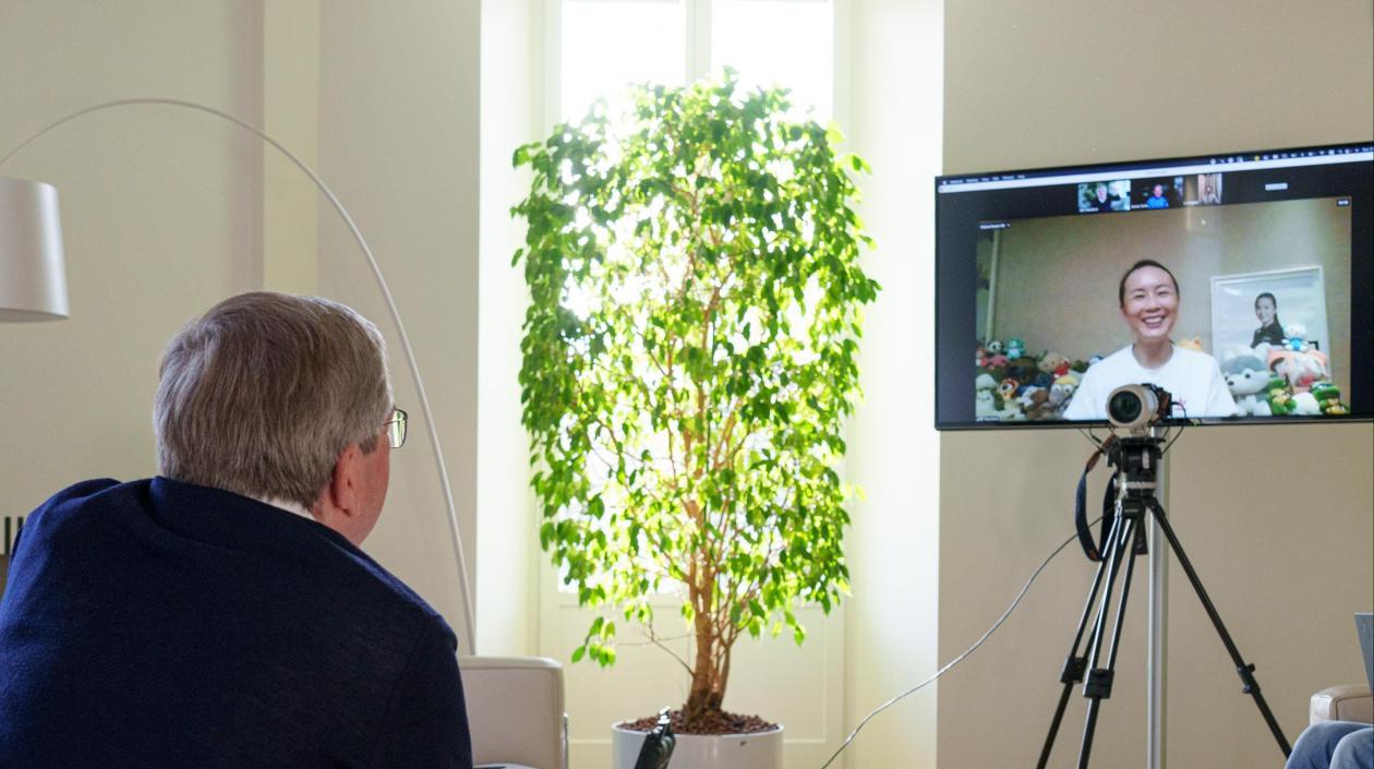 Videoconferencia entre Thomas Bach y  Peng Shuai.