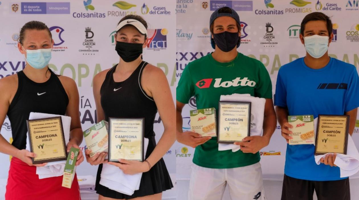 Las duplas campeonas de Johanne Svendsen y Lucija Ciric Bagaric y Gonzalo Bueno y Álvaro Guillén.