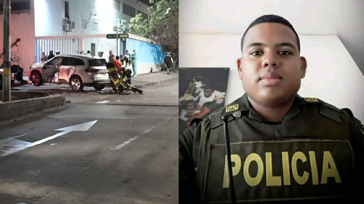El patrullero Juan Manuel Pertuz Pulido falleció tras el aparatoso accidente. 