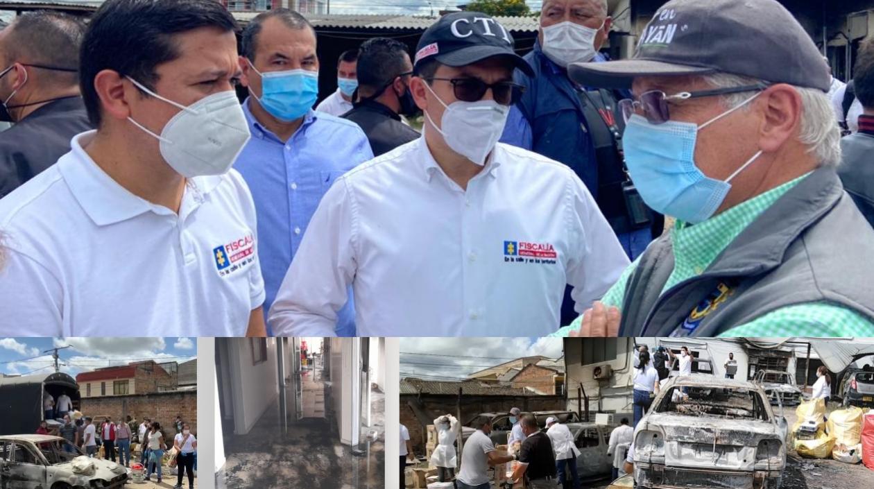Fiscal visitó en Popayán las destrozadas sedes de la URI de la Fiscalía y Medicina Legal.