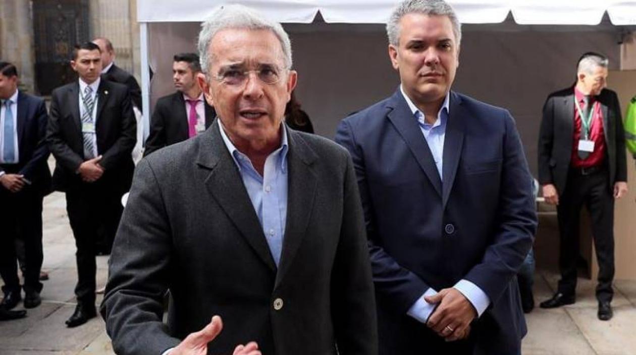 El expresidente Uribe y el presidente Iván Duque.