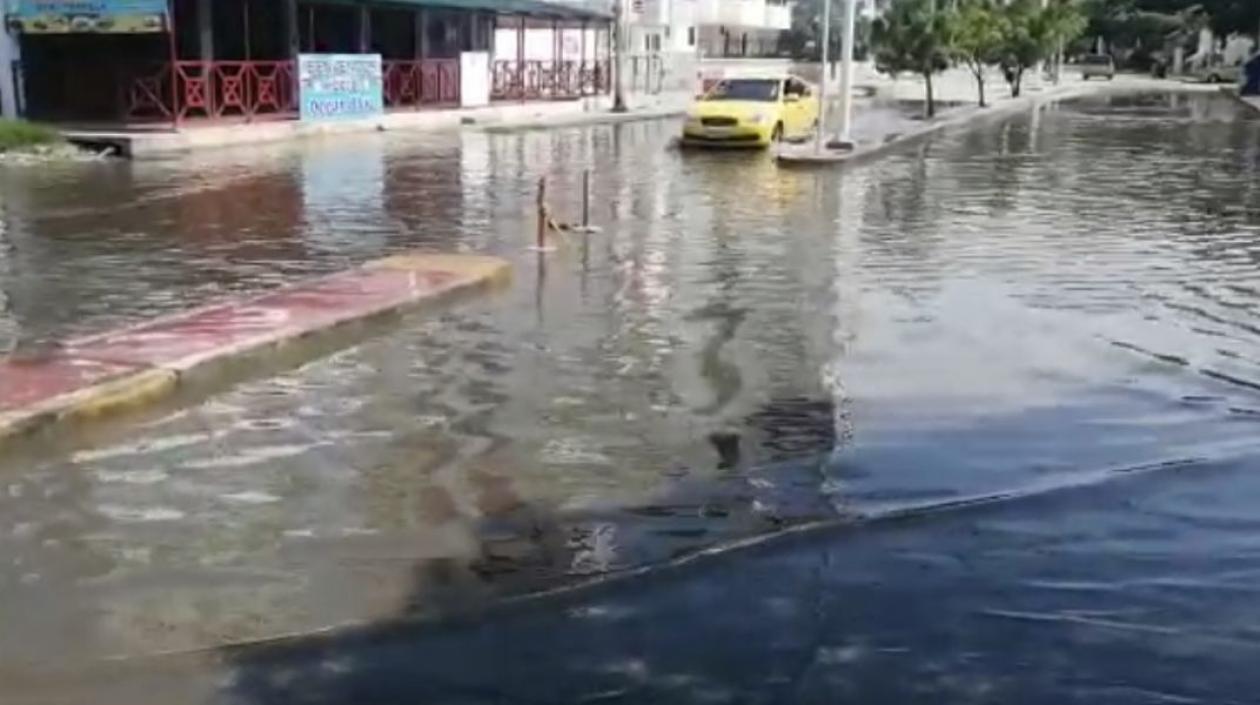 Inundación en el Rodadero.