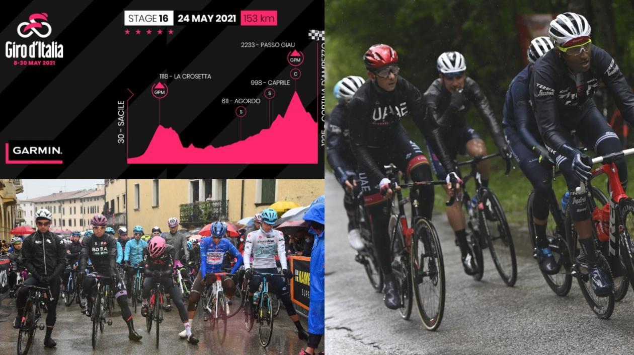 La decimosexta etapa del Giro de Italia se redujo a 153 kilómetros.