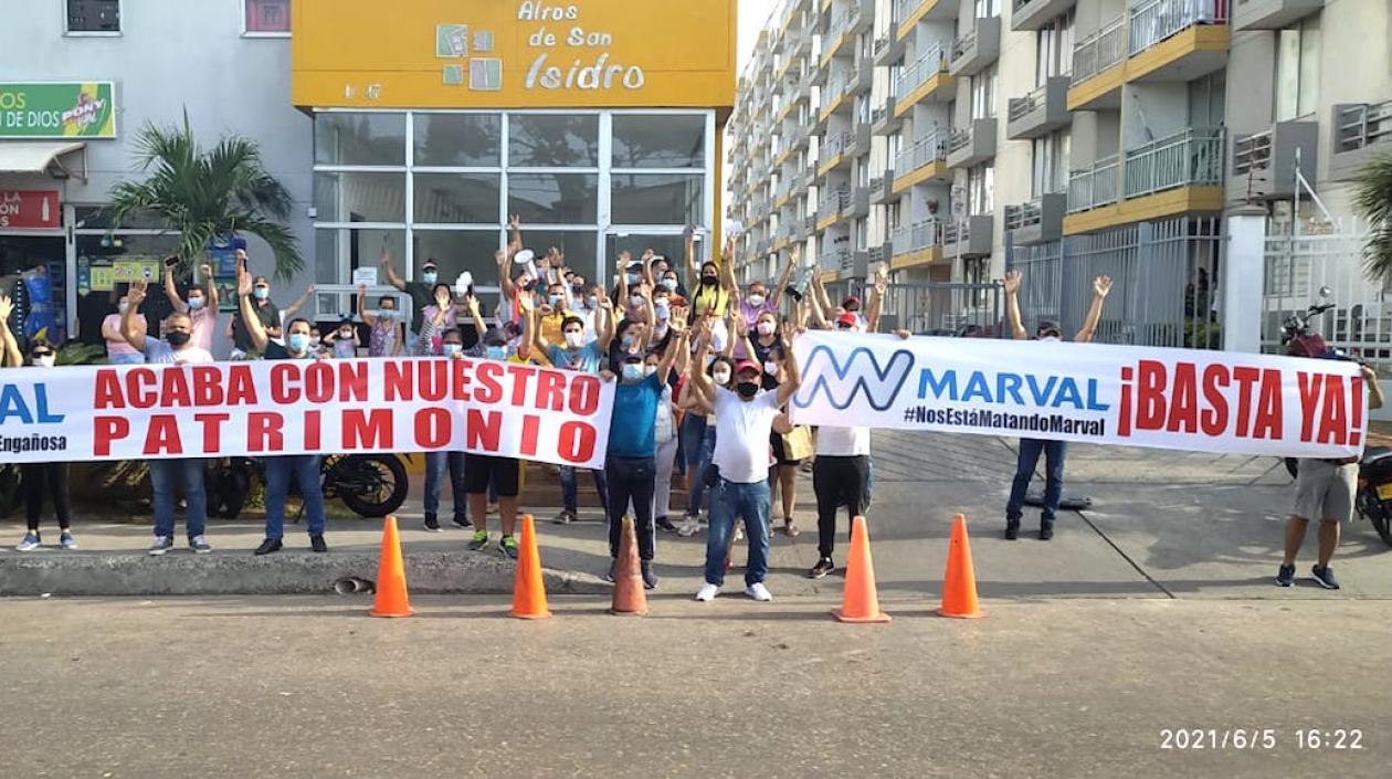 La protesta en Altos de San Isidro.