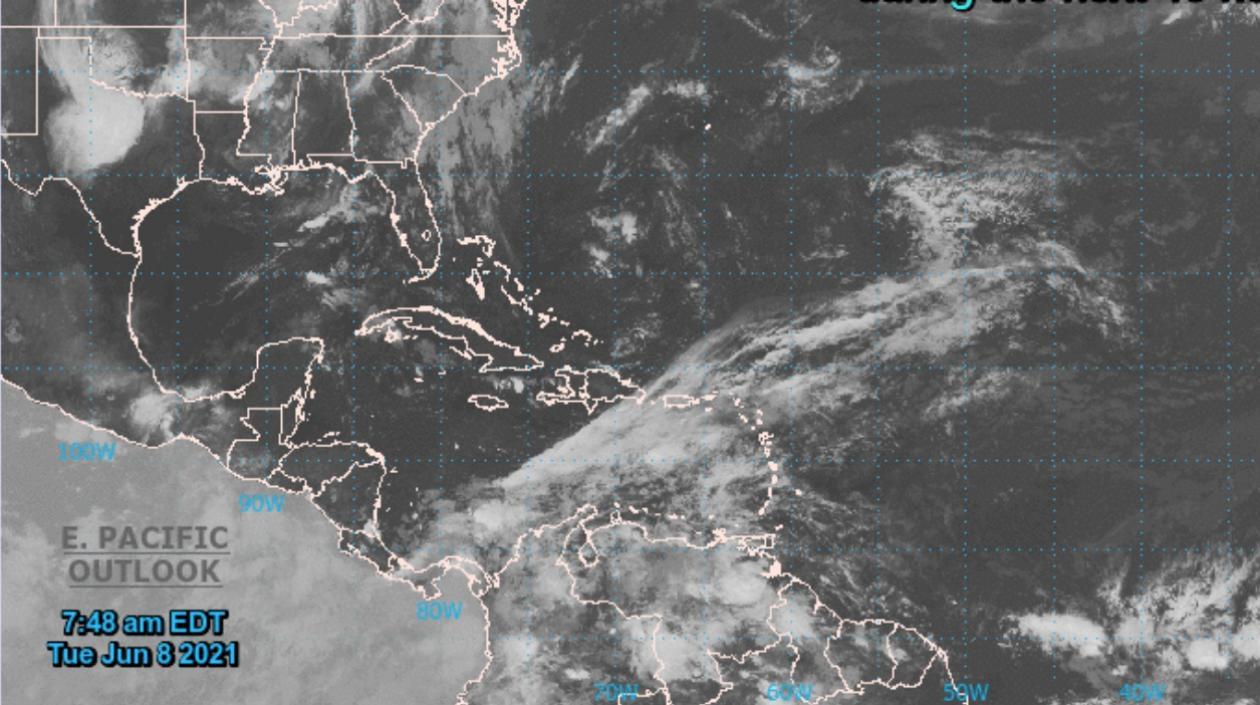 Imagen satelital del Mar Caribe. 