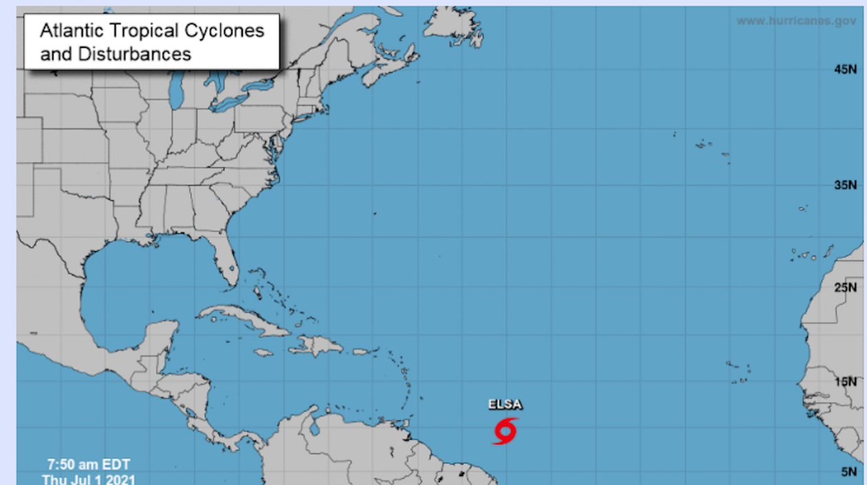 Se esperan condiciones de tormenta tropical con el paso de Elsa por el Caribe.