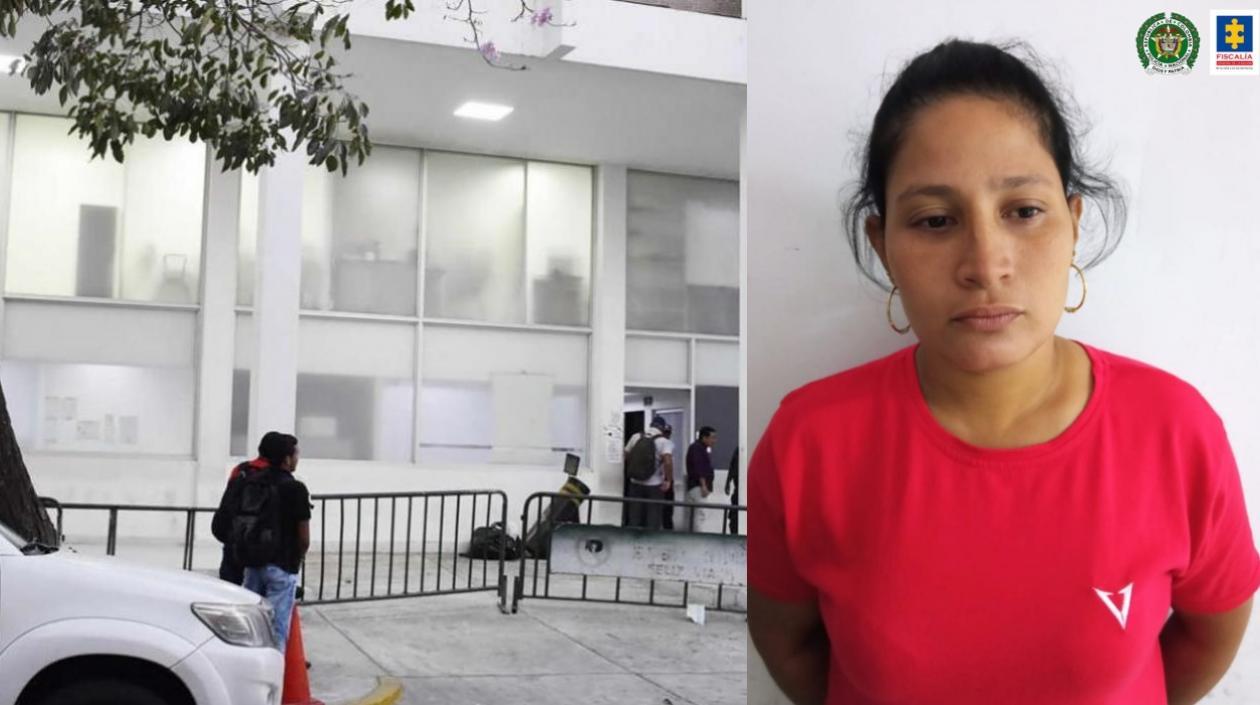 Tras su captura, Leidy Tatiana Meriño Sánchez fue llevada a la URI de la Fiscalía. 