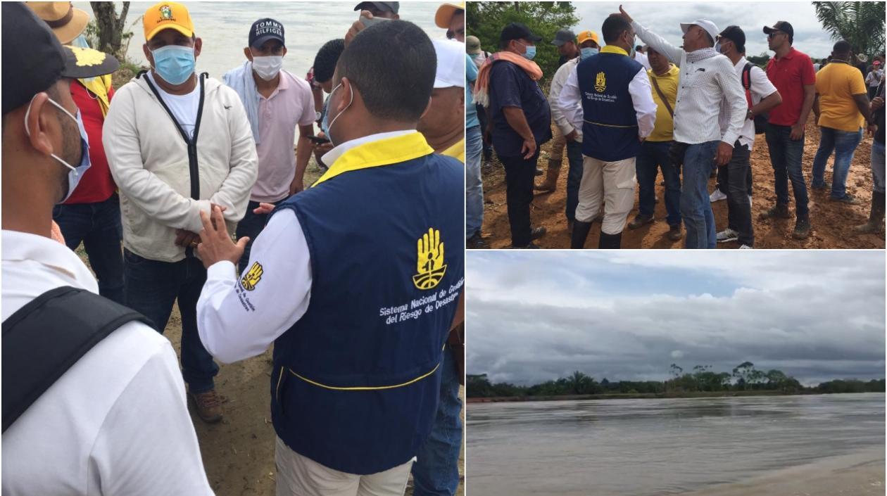 autoridades municipales y miembros de la comunidad, realizan recorrido de seguimiento y verificación en la zona afectada.