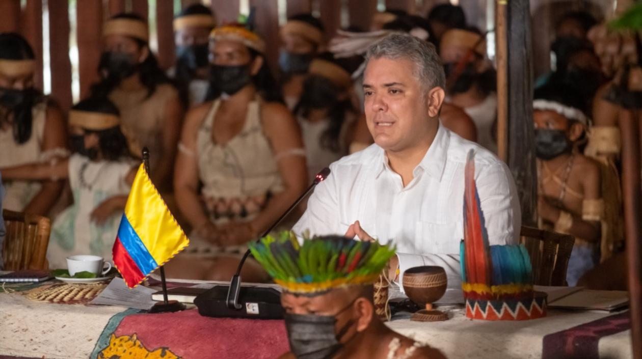 Presidente Duque estuvo este lunes en Leticia, Amazonas. 
