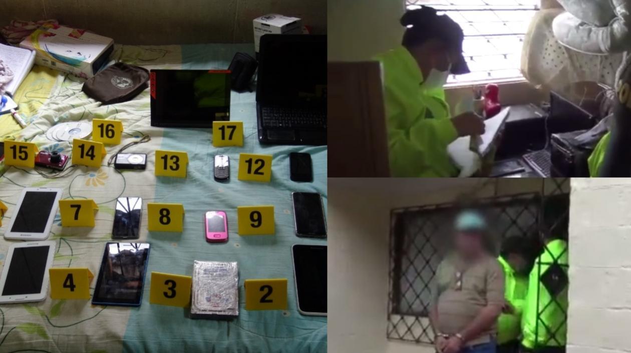 Dispositivos electrónicos del capturado por pornografía infantil en Soledad.