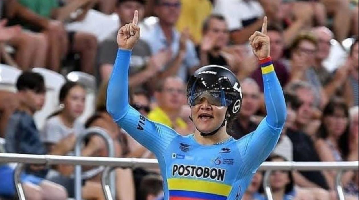 Martha Bayona, ciclista colombiana ganadora del oro, en la Copa Naciones.
